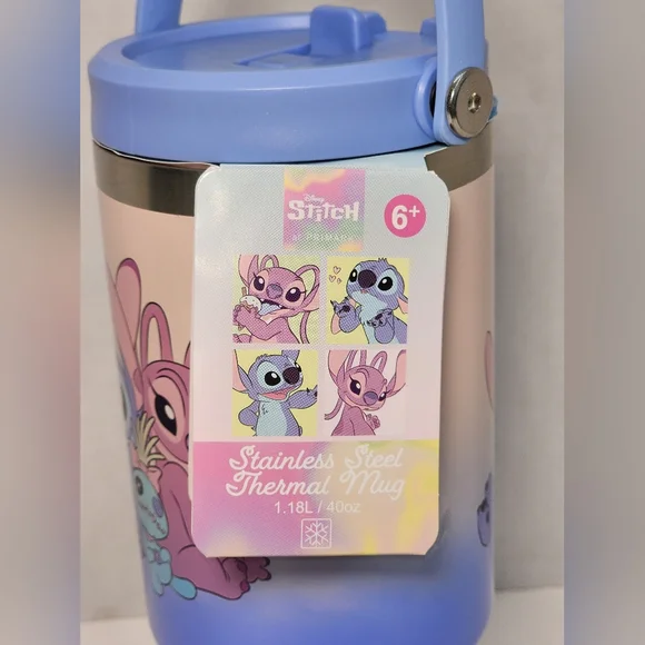 Disney X Primark STITCH ANGEL SCRUMP Stainless Steel Travel Mug - 40 oz - NWT - Picture 4 of 5